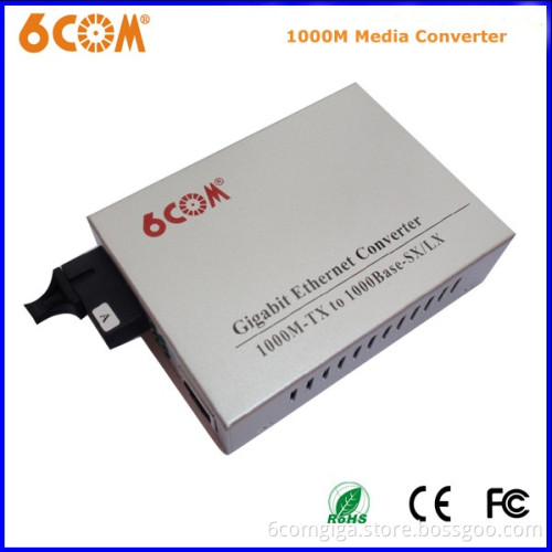 10/100/1000m-Tx to 1000m-Sx Double Fiber Multi Mode 550m Optical Media Converter